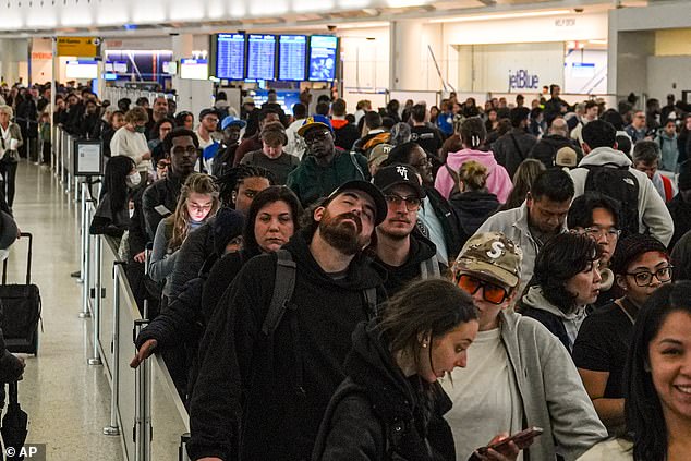 TSA airport hell sees travelers stuck in monster lines for up to FOUR HOURS after Trump vowed to deploy ICE to tackle chaos