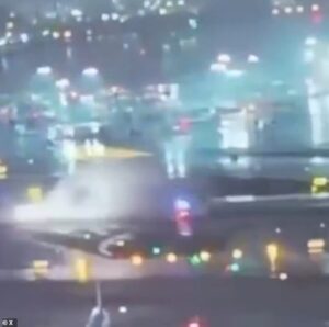 Horrific moment Air Canada plane strikes fire truck crossing LaGuardia Airport runway as it came into land, killing both pilots
