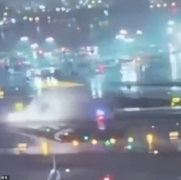 Horrific moment Air Canada plane strikes fire truck crossing LaGuardia Airport runway as it came into land, killing both pilots