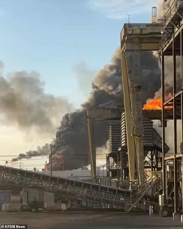 Valero oil refinery in Port Arthur explodes into flames triggering massive boom as smoke billows through Texas air