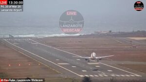 Canary Islands plead for military help amid mounting storm chaos: Dams ‘close to overflowing’ and villages cut off as video shows jet abort landing at last second in howling winds
