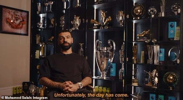 Mohamed Salah confirms he will LEAVE Liverpool at the end of the season in emotional farewell video – as agent shares update on Anfield hero’s next move