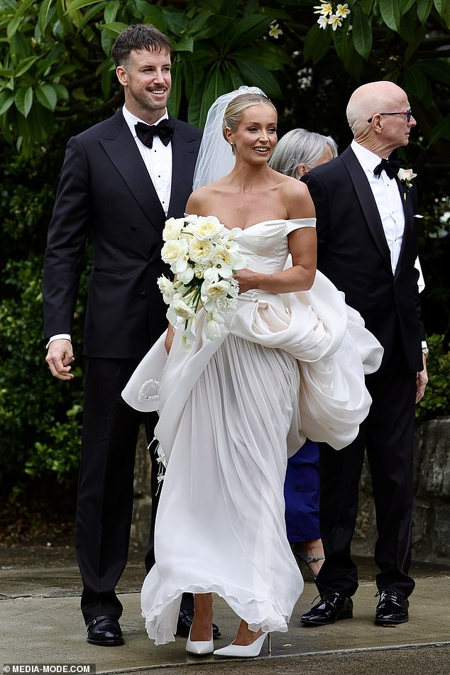 The Missile says I do! James Magnussen weds longtime love Rose McEvoy in a glamorous and rain-soaked Watsons Bay wedding
