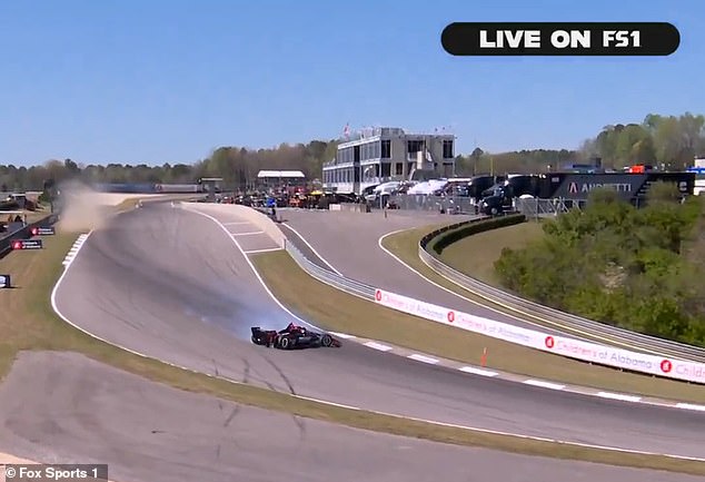 Terrifying moment IndyCar star cheats death after smashing through barriers in scary 170mph crash on live TV