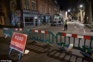 Man, 30, is arrested after ‘multiple people’ are hit by a car in Derby city centre with some seriously injured