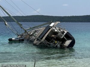 Jaw-dropping discovery is made inside luxury yacht which ran aground on tropical island paradise of Vanuatu