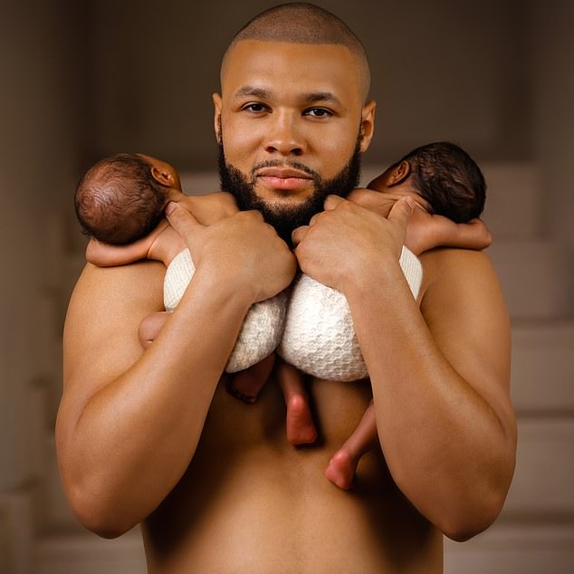 ‘The greatest thing I’ve done’: Chris Eubank Jr celebrates the birth of his twin sons with secret girlfriend after repairing relationship with his boxing legend father