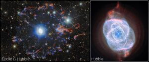 Two Observatories, One Cosmic Eye: Hubble and Euclid View Cat’s Eye Nebula