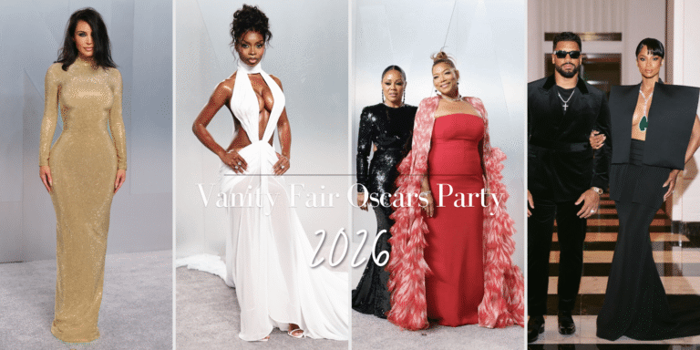 On the Scene at the Vanity Fair Oscars After Party: Queen Latifah in Red Jean Louis Sabaji, Kim Kardashian in Gold Gucci, Kylie Jenner in Alexander McQueen, and More!