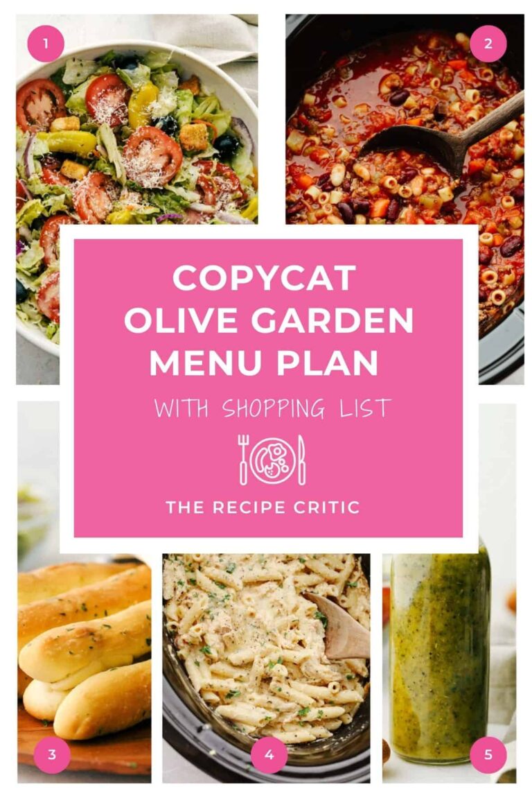 Copycat Olive Garden Menu Plan