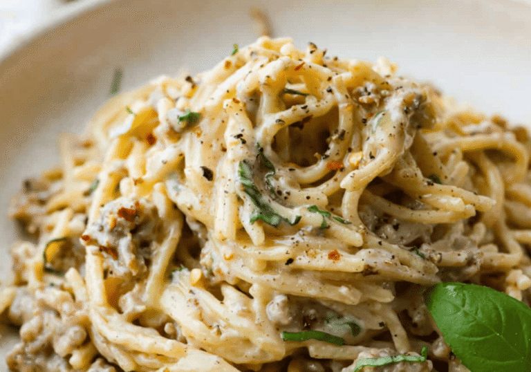 Easy Creamy Sausage Spaghetti Recipe
