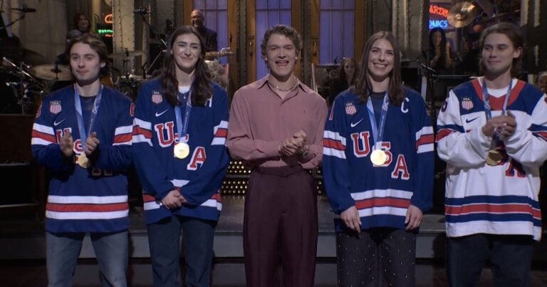 Team USA’s Hilary Knight Mocks Trump Drama in Reunion With Hughes Brothers