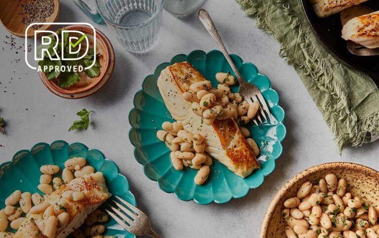 Halibut With Lemon-Herb White Beans