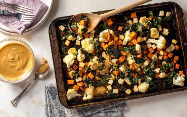 Sheet Pan Tofu and Veggies in Sesame Sauce
