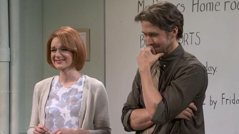 Ashley Padilla, Ryan Gosling Are Partners In Crime Breaking On ‘SNL’