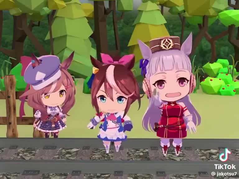 Horses Having Fun On A Train Track