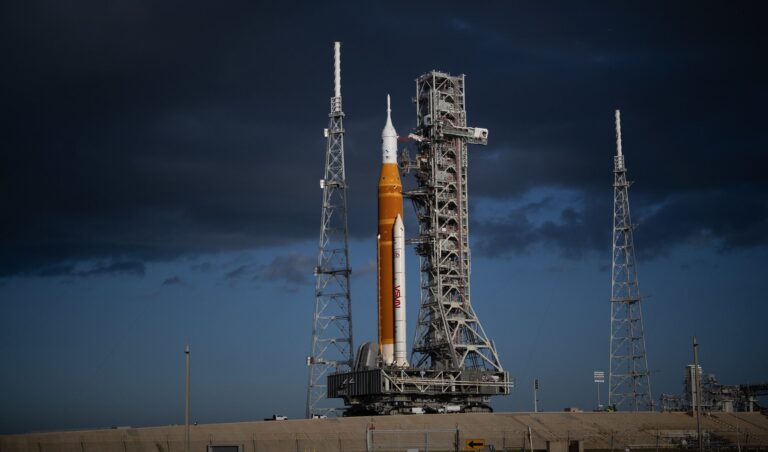 NASA’s Artemis 2 moon rocket arrives back at the launch pad