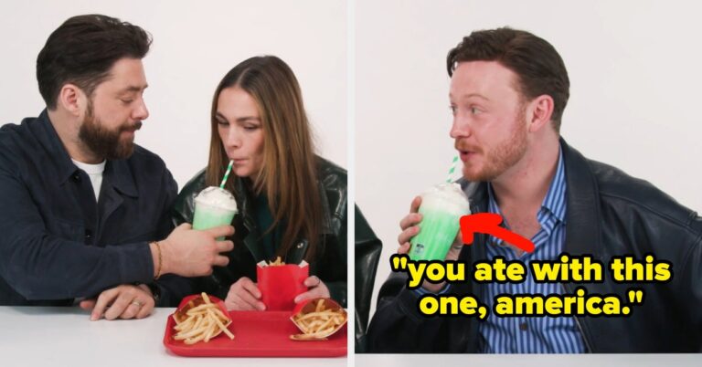 "Outlander" Stars Richard Rankin, Sophie Skelton, And John Bell Hilariously Try American Fast Food Items For The First Time