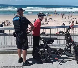 Heavy-handed or fair enough? Aussies divided after young e-bike rider is confronted by no-nonsense cop