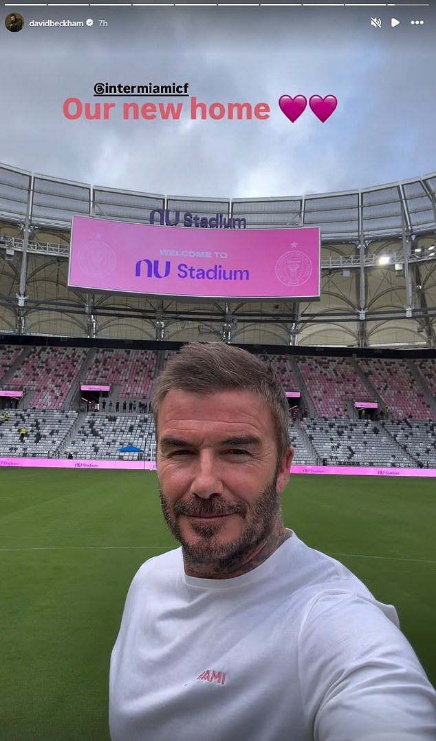 David Beckham unveils Inter Miami’s new $750MILLION stadium after one-year delay – as his hairdresser mother and Romeo give their seal of approval