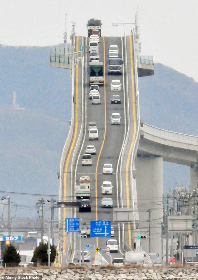 Japan’s ‘rollercoaster’ bridge looks so steep terrified drivers have nightmares about it