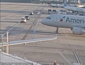 American Airlines pilot forced to slam on brakes after TRUCK drove in front of him in latest terrifying airport near-miss