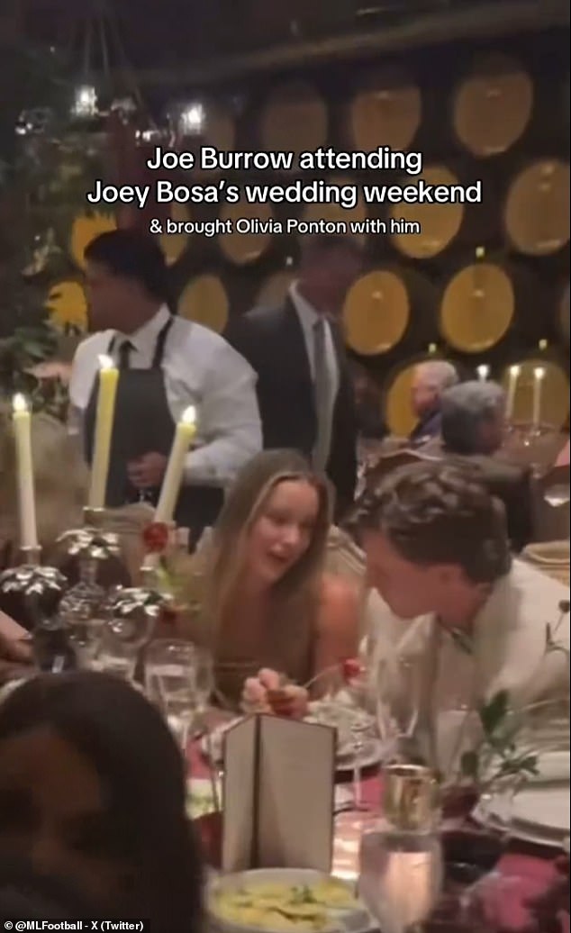 Joe Burrow seen cozying up to SI model Olivia Ponton at NFL star’s wedding after getting romance back on track