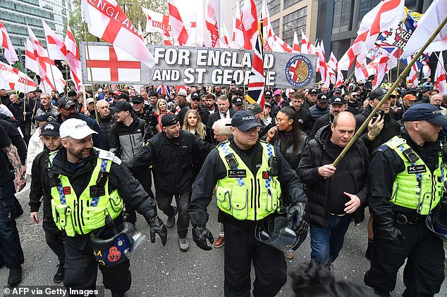 Police make first arrests as far right Britain First followers and counter-protesters face off in Manchester city centre demo
