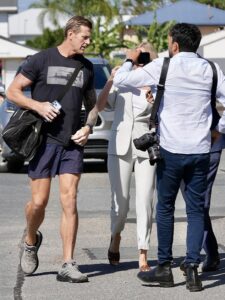 Ben Roberts-Smith smiles while working out at a gym as Victoria Cross recipient prepares to make first public statement since alleged war crime charges
