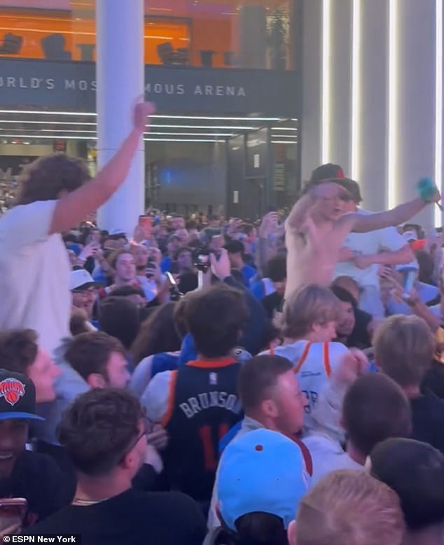 Joyous New York Knicks fans shut down Seventh Avenue in wild scenes after opening playoff win
