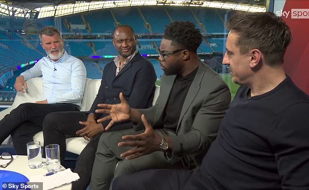 ‘Do you want the plaudits or the points?’: Roy Keane clashes with Micah Richards and Gary Neville over Arsenal’s display at Man City as he laughs off claims Gunners can be ‘proud’ despite defeat