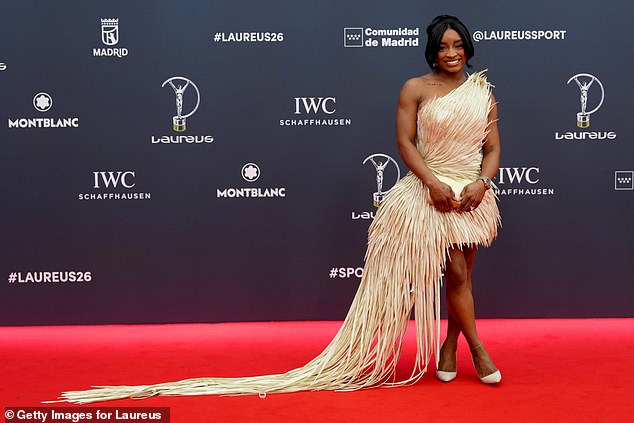 Simone Biles sparks privacy fears as she claims her own fans make her anxious… before stepping out in $11K gown at Laureus World Sports Awards