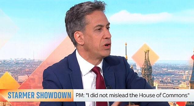 Ed Miliband says he warned Mandelson would ‘blow up’ as Starmer braces for sacked Foreign Office chief to tell his side of story TODAY