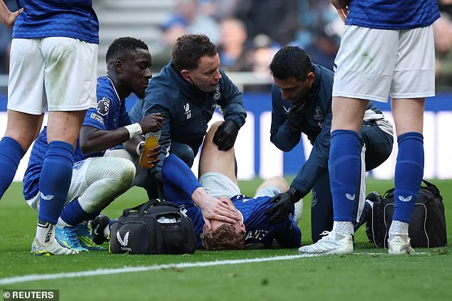 Jarrad Branthwaite’s World Cup hopes dashed: Season is over for Everton star as extent of hamstring injury is revealed