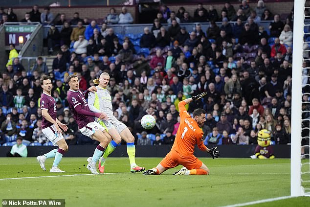 Man City go TOP of the table by beating Burnley but missed chances leave Pep Guardiola frustrated as title race heads to the wire without a clear favourite, writes JACK GAUGHAN