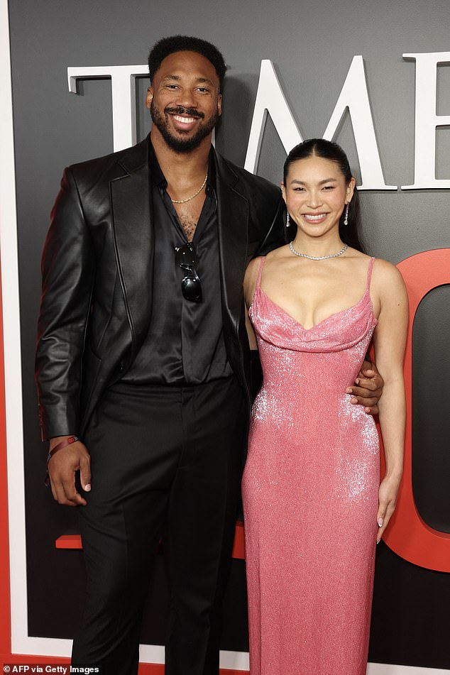 Olympic hero Chloe Kim and NFL star boyfriend Myles Garrett leave fans swooning after loved-up red carpet moment