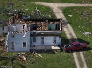 Tornado terror grips heartland: 50 million in path of violent storm outbreak across US after baseball-sized hail and twisters leave homes shattered