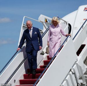 King arrives in US for state visit: Charles and Camilla’s plane lands at Joint Base Andrews before they head to meet Trump and First Lady at White House