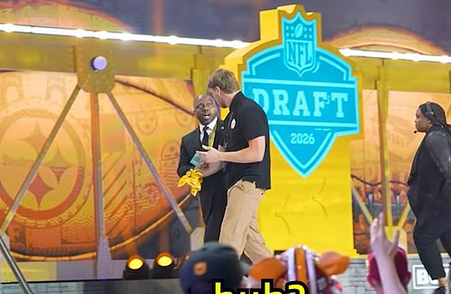 Moment YouTuber is dragged off stage after crashing NFL Draft as he receives huge punishment for outrageous stunt