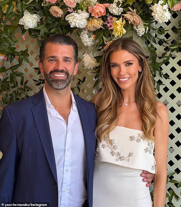 Why Donald Trump Jr and Bettina Anderson’s wedding is ‘on hold’ just weeks after extravagant ‘enchanted garden’ bridal shower