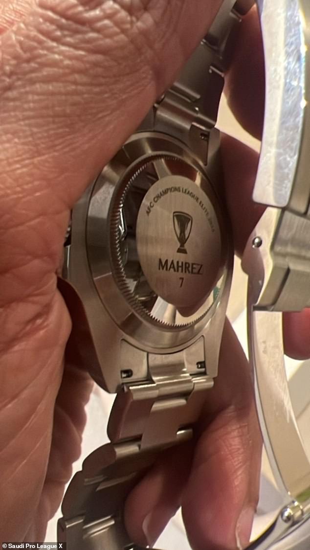 Riyad Mahrez gifts £17,000 custom-made Rolex watches to Al-Ahli’s entire squad – as £875,000-a-week former Man City star celebrates back-to-back Asian Champions League titles