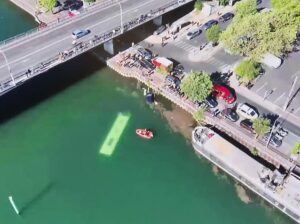 Trainee bus driver plunges coach into France’s River Seine