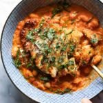 Garlic Butter Crispy Chicken on Creamy Beans Recipe