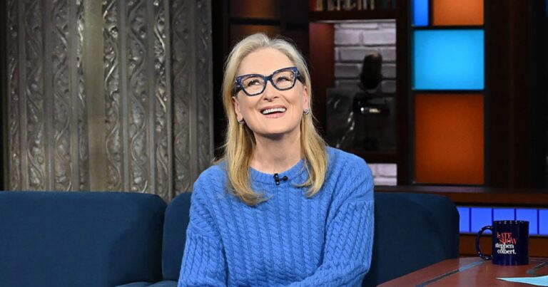 Meryl Streep Nods to Devil Wears Prada in Cerulean Sweater
