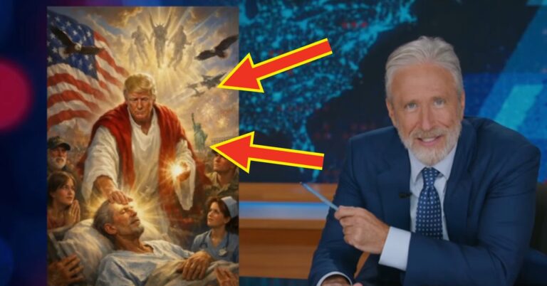 Jon Stewart Just Spotted This 1 Detail In Trump's Jesus Pic, And Now We Can't Unsee It