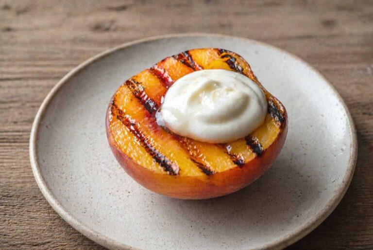 Honey-Basted Grilled Peaches With Greek Yogurt