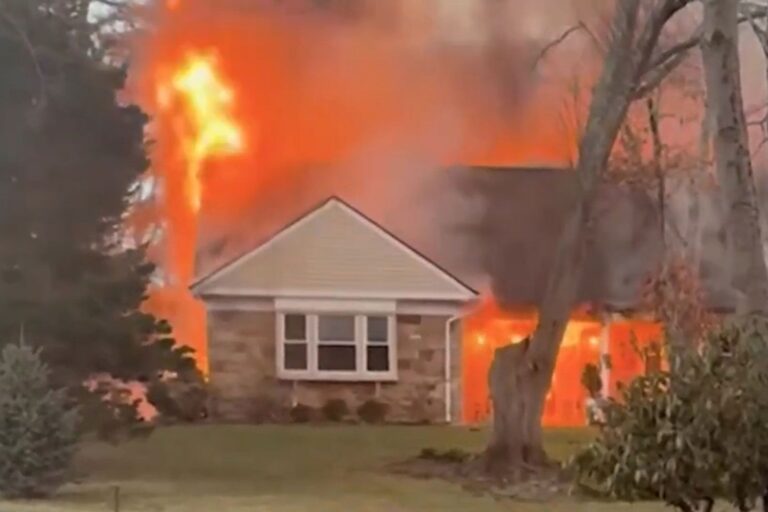 Mom and 'Hero' Son Waiting for School Bus Rescue Neighbor from 'Crackling' House Fire