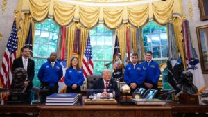 Trump invited the Artemis 2 moon astronauts to the Oval Office. Here’s what happened
