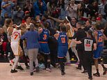 Wild fight breaks out in Knicks-Hawks playoff game with referees and coaches knocked to floor in chaotic scenes