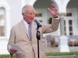 King Charles gets them chuckling in Bermuda: First reigning monarch to visit in territory’s 400-year history says: ‘Sorry it has taken so long!’